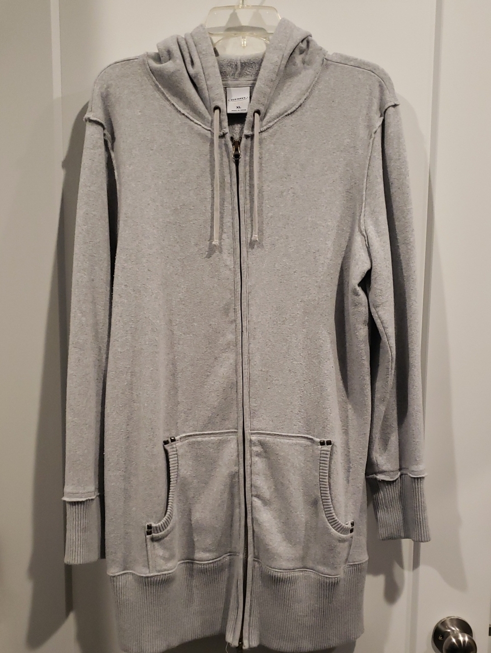 Light Gray Zip-Up Hoodie Jacket